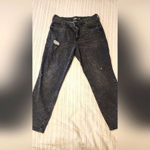 Like New-OG Straight Leg Black Acid Wash Jeans